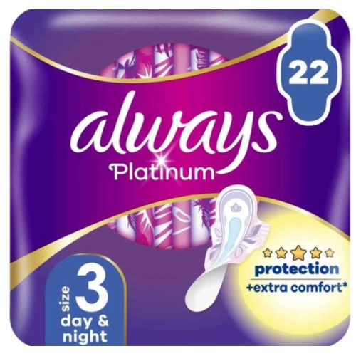 Прокладки гігієнічні Always Platinum Day&Night Quatro з крильцями, 22 шт